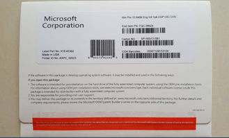 Etiqueta do Coa da ativação da etiqueta dos software de Microsoft Windows pro