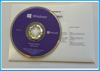 Licença do OEM do bocado DVD do software 64 de Microsoft Windows 10 pro, material informático pessoal