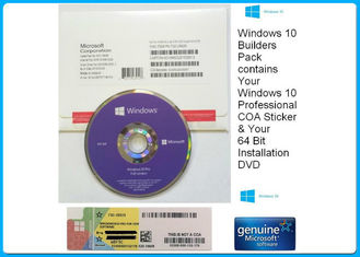 Software do bocado DVD Microsoft Windows do profissional 64 com chave do OEM do produto, novo selado