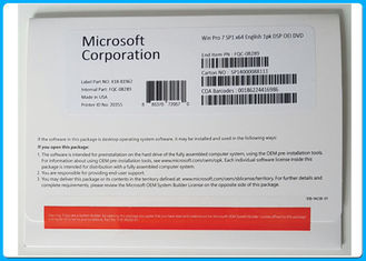 Licença profissional do COA do holograma DVD do bocado de Microsoft Windows 7 pro SP1 64