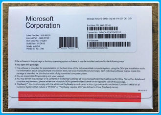 Etiqueta home da chave da licença do construtor de sistema de Windows 10 genuínos 32/64BIT DVD + do COA do OEM