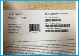 Língua espanhola Windows10 pro 64bit ativação em linha da etiqueta chave de DVD + de OEM