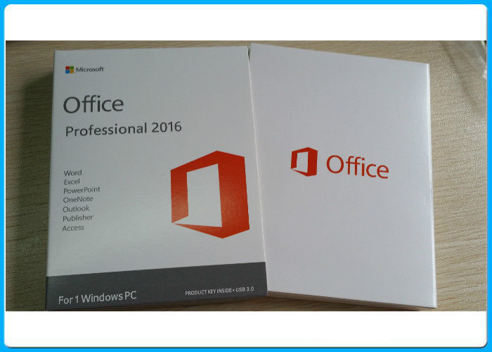 Escritório 2016 de Retailbox do profissional de Microsoft Office 2016 pro mais a chave/licença + movimentação do flash de 3,0 USB