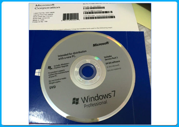 Versão completa profissional de 64 bocados de Microsoft Windows 7 originais uma pro selou a caixa do OEM