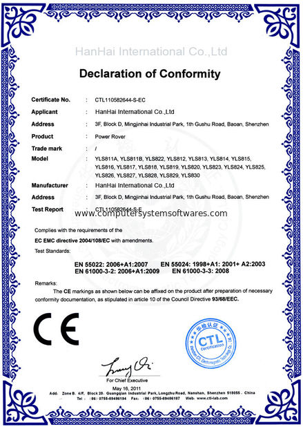 China Shenzhen Hanhai Qianda Industrial Co., Ltd Certificações